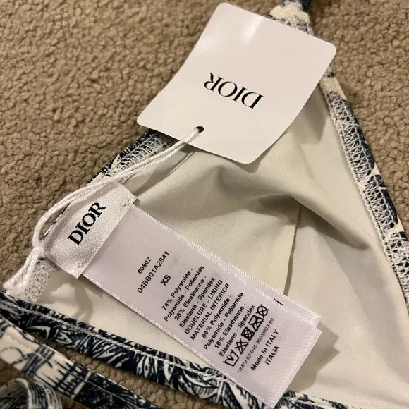 DIOR Toile de Jouy Porcelain Blue Bikini Top & Bottom Set XS NWT - Picture 6 of 10